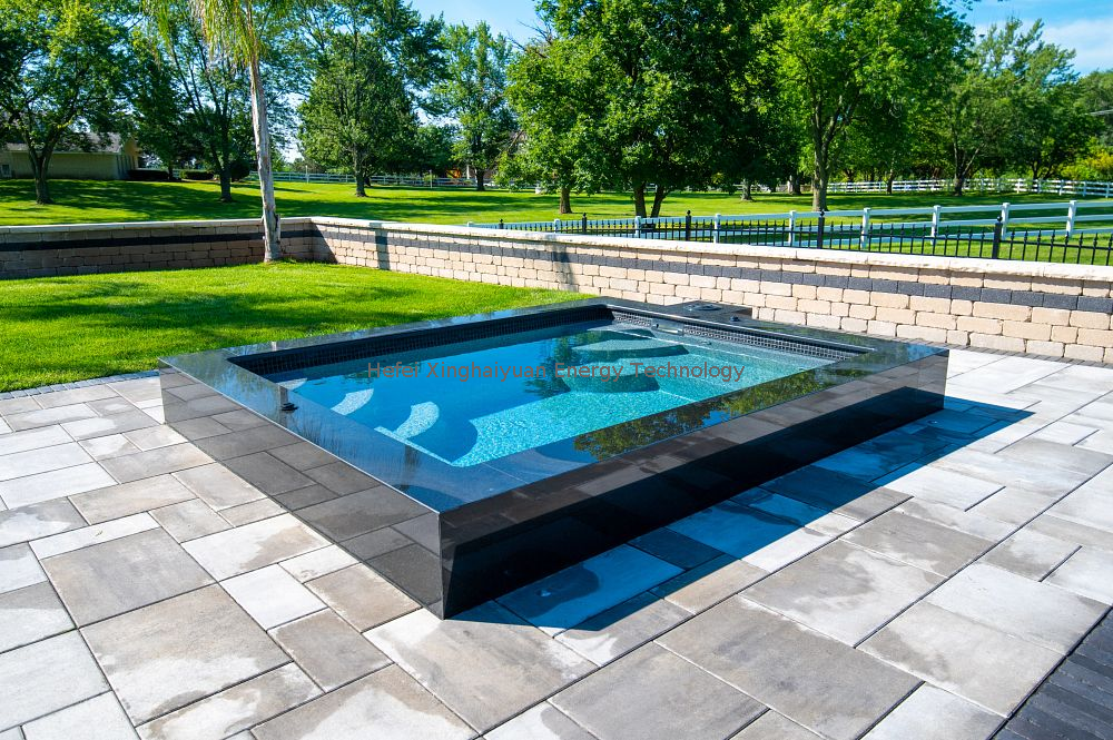 Fiberglass multi-purpose spa at pool, underground model 